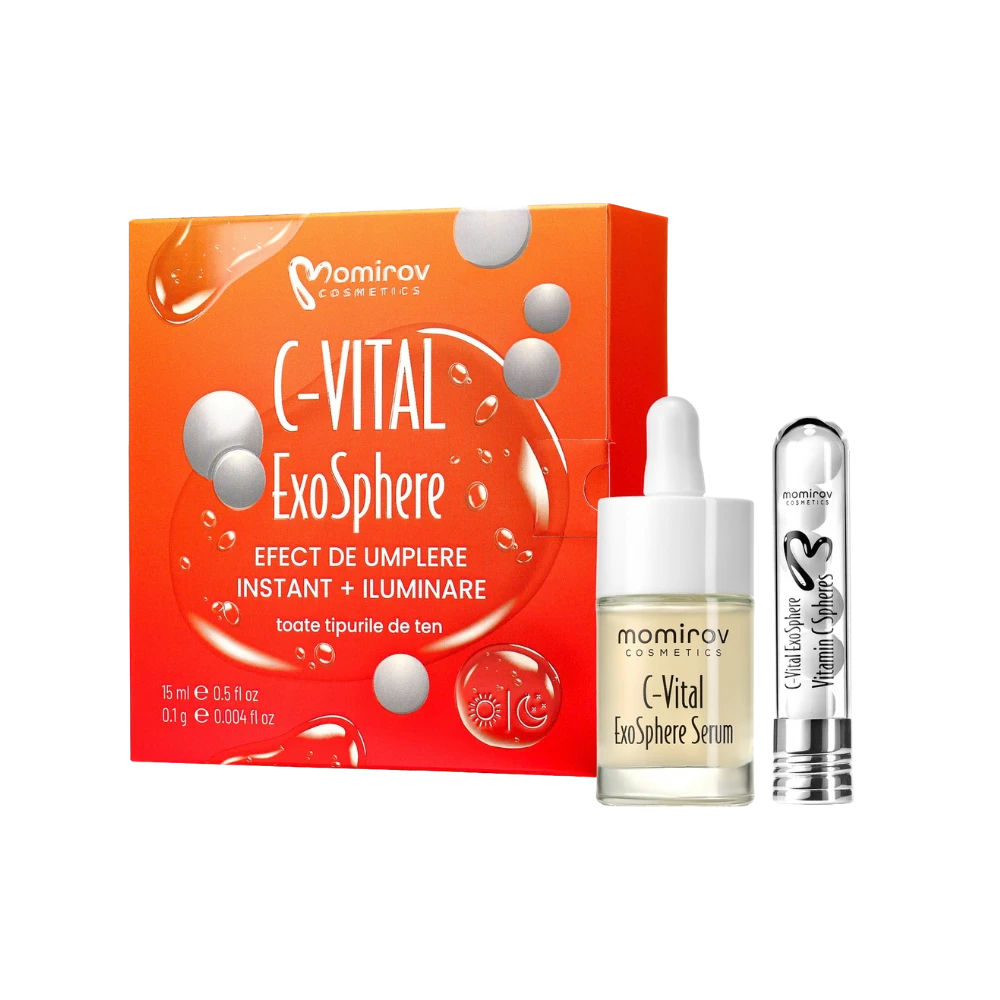 C-Vital ExoSphere - tratament 7 zile cu ser și sfere pentru plumping instant și iluminare, 15ml/0,1g