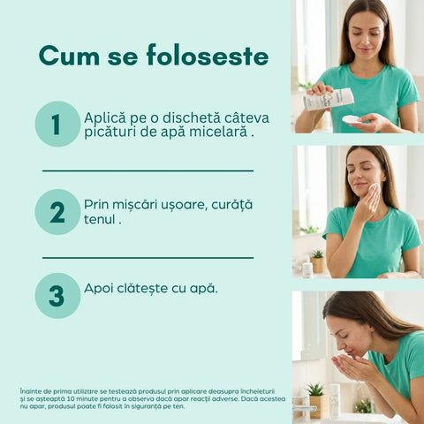 Apă micelară hidratantă cu acid hialuronic și alantoină, 200 ml