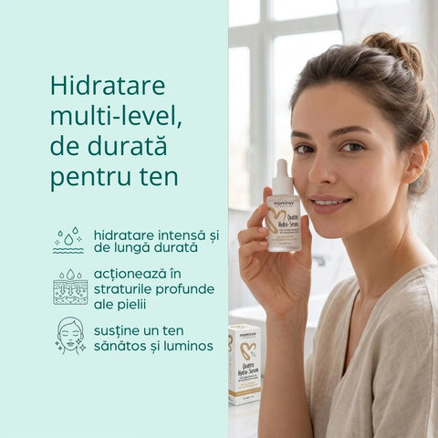 Serum Quattro Hydra+ cu 4D acid hialuronic, Squalane și Ectoină, 30 ml