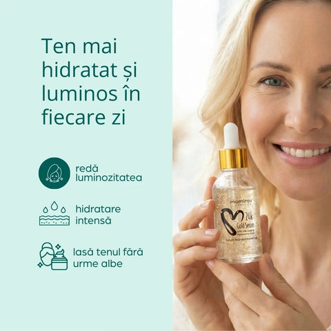 Serum cu aur 24K și acid hialuronic, 30 ml