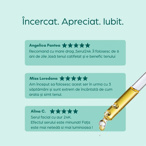 Serum cu aur 24K și acid hialuronic, 30 ml