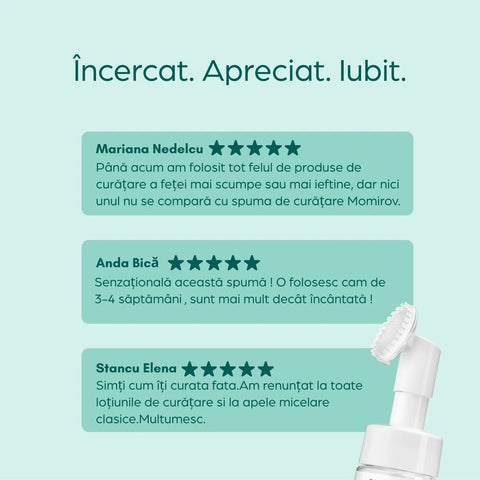 Spumă de curățare cu perie inclusă și acid hialuronic, 150 ml