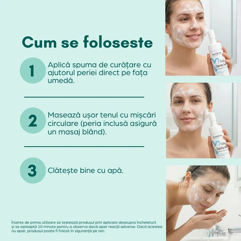 Spumă de curățare cu perie inclusă și acid hialuronic, 150 ml